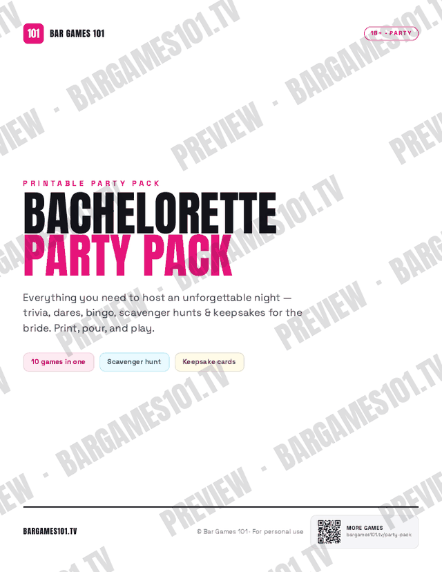 Bachelorette Party Pack: a real page from the PDF