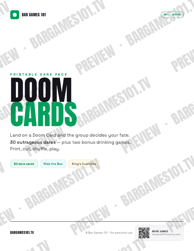 Doom Cards: a real page from the PDF
