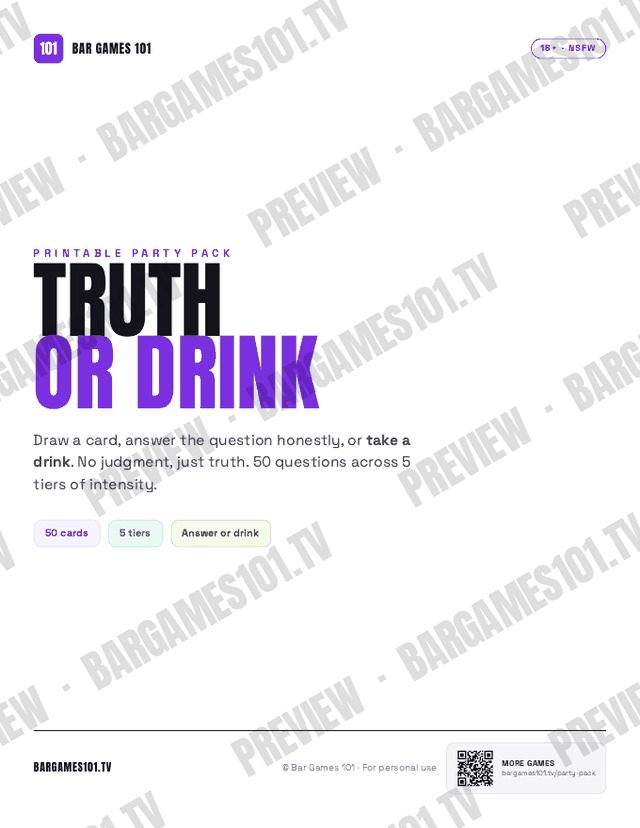 Truth or Drink: a real page from the PDF